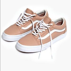 Pink leather old stool vans sneakers